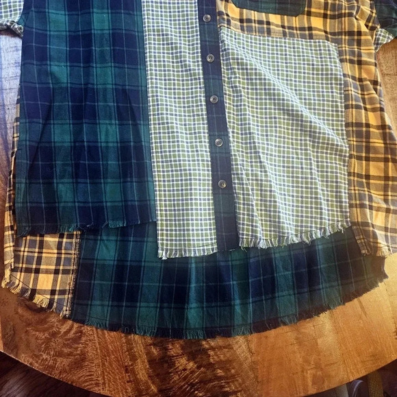 New! Easel Mix N Match Plaid Print Button Down Shirt S - Picture 8 of 11